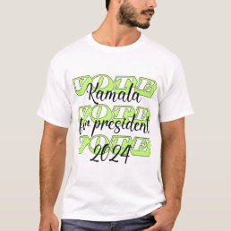 Vote for Kamala 2024 Brat Neon Green Black   T-Shirt