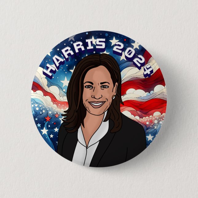 Vote for Kamala Harris 2024 Button (Front)