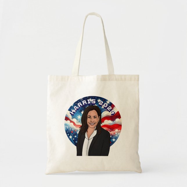 Vote for Kamala Harris 2024 Tote Bag (Front)