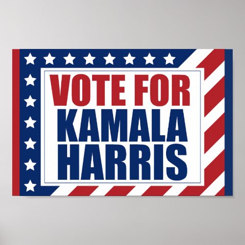 Vote for Kamala Harris American Flag Poster