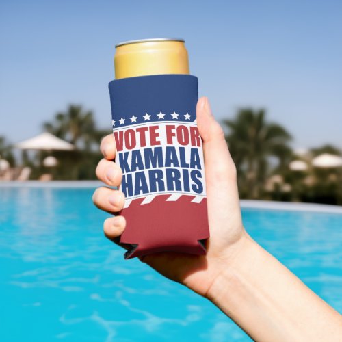 Vote for Kamala Harris American Flag Seltzer Can Cooler