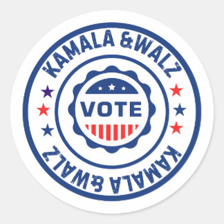 Vote for Kamala harris and walz Classic Round Sticker