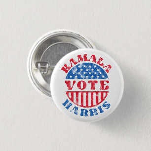 Vote for Kamala Harris Patriotic Vintage Button