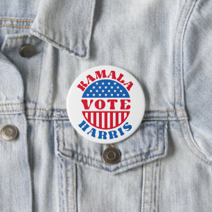 Vote for Kamala Harris Retro Patriotic Button