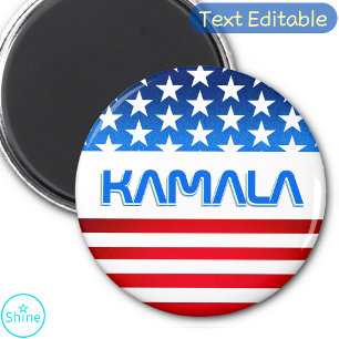 Vote for Kamala Harris USA Flag Modern Typography Magnet