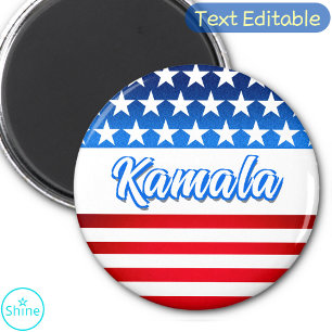 Vote for Kamala Harris USA Flag Personalized Text Magnet