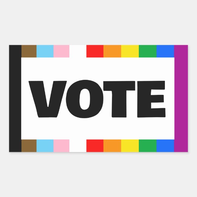 Vote for LGBTQ+ Rights Rectangular Sticker (Front)