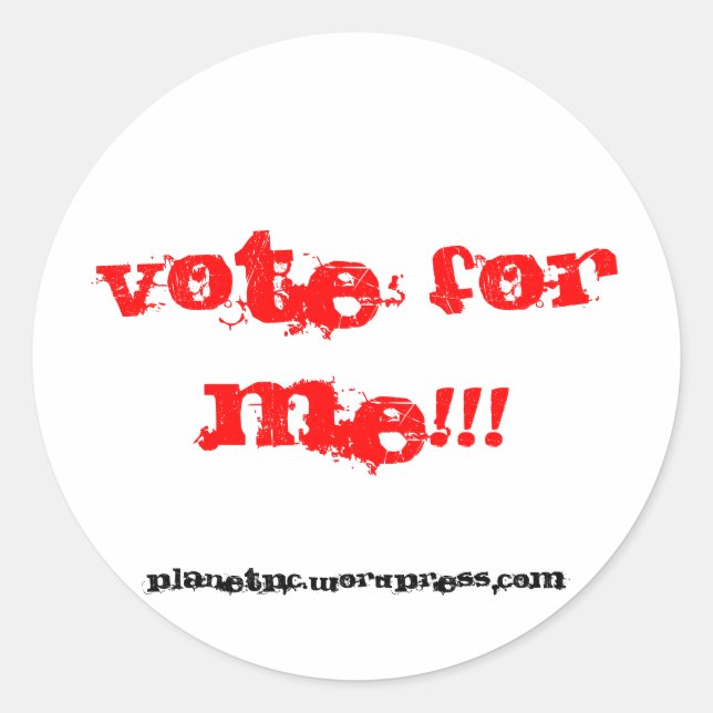vote for me!!! Sticker (Front)