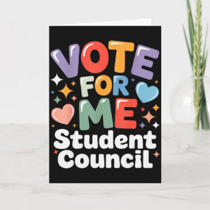 Vote For Me Student Council Vibes School Election Card