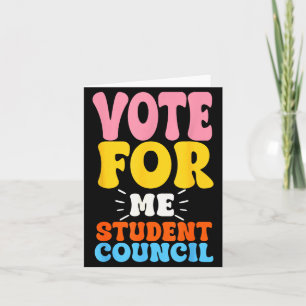 Vote For Me Student Council Youth Cool School Elec Card