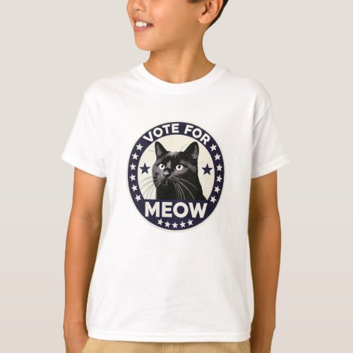 Vote for Meow _ a cute black cat T_Shirt