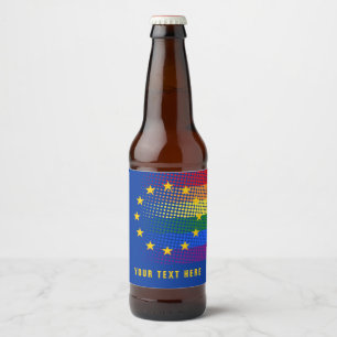 Vote For Our Future Europe Election Pride Rainbow Beer Bottle Label