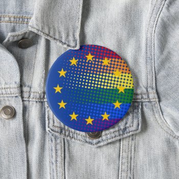 Vote For Our Future Europe Election Pride Rainbow Button by splendidsummer at Zazzle
