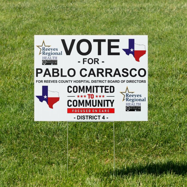 Vote for Pablo Carrasco Sign (Insitu)
