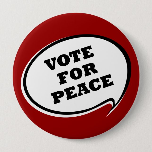 Vote For Peace Red Button (Front)