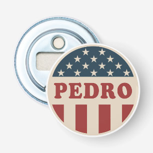 Vote for Pedro Classic Retro American Voter Button Bottle Opener