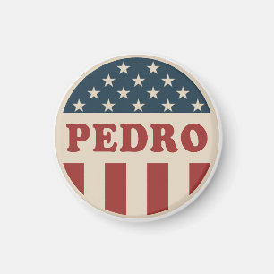 Vote for Pedro Classic Retro American Voter Button Magnet