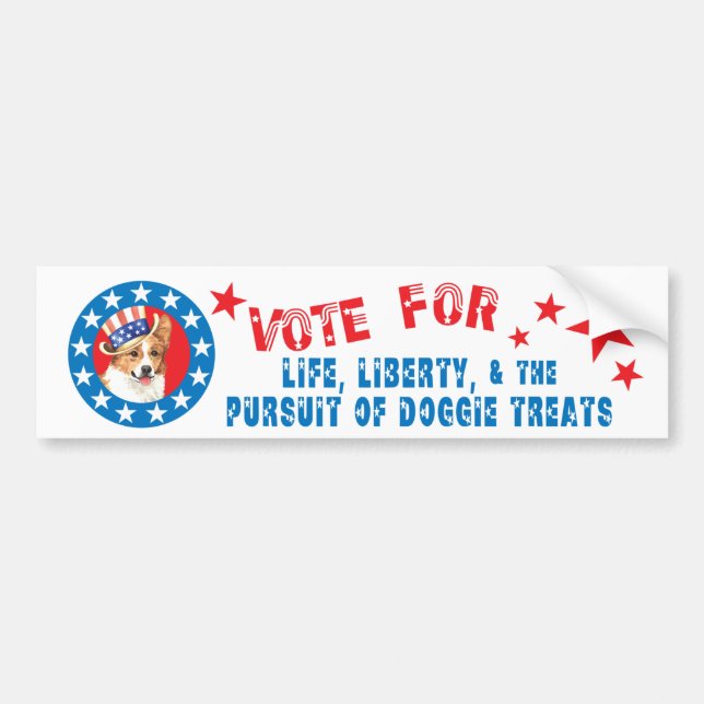 Vote for Pembroke Welsh Corgi Bumper Sticker (Front)