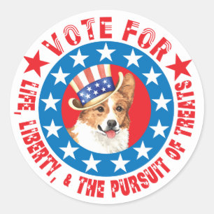 Vote for Pembroke Welsh Corgi Classic Round Sticker