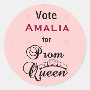 Vote for Prom Queen Classic Round Sticker