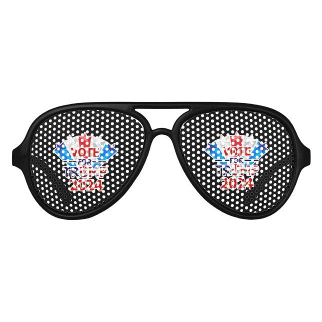Vote for Trump 2024 Stars Aviator Sunglasses (Front)