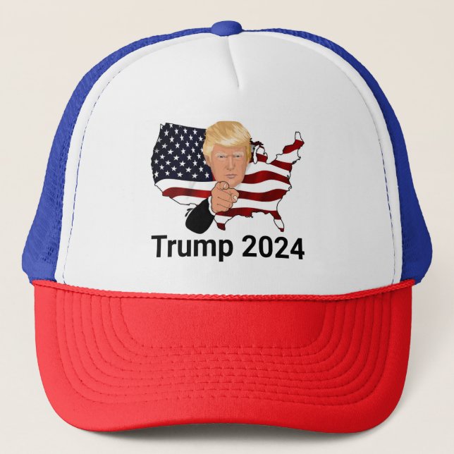 Vote for Trump in the 2024 Presidential election. Trucker Hat (Front)