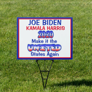Vote for Unity, Biden and Harris Political Sign