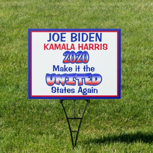Vote for Unity Biden and Harris Political Sign