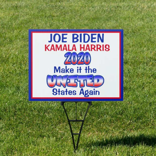 Vote for Unity, Biden and Harris Political Sign (Insitu)