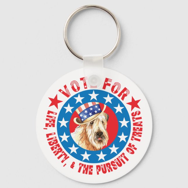 Vote for Wheaten Terrier Keychain (Front)