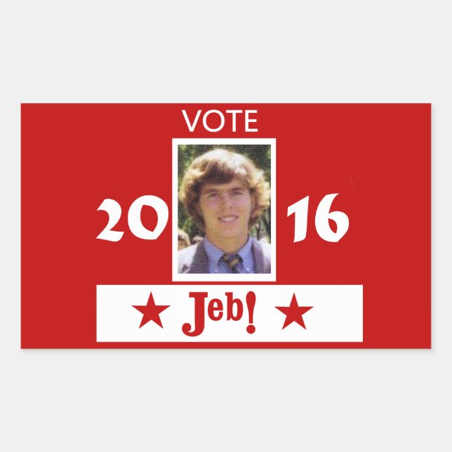 Vote for Young Jeb in 2016 Rectangular Sticker (Front)