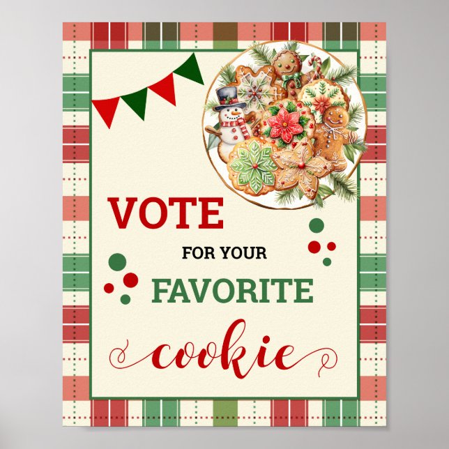Vote for Your Favorite Cookies Christmas Sign (Front)