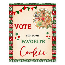 Vote for Your Favorite Cookies Christmas Sign