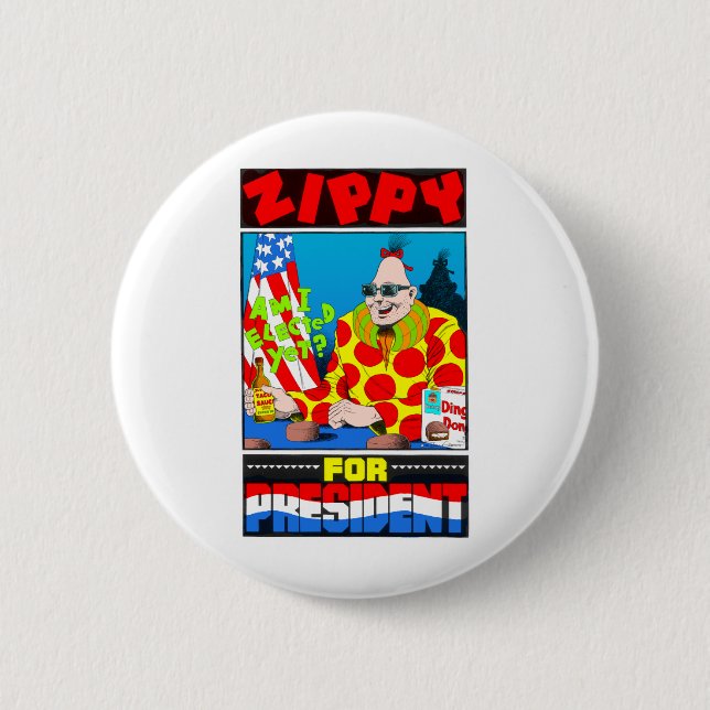 Vote For Zippy Pinback Button (Front)