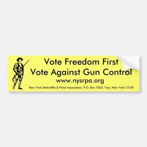 Vote Freedom First Vote Against Gun Control Bumper Sticker | Zazzle