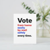Vote from home easily by mail safely every time postcard (Standing Front)
