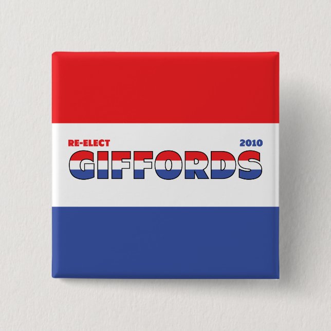 Vote Giffords 2010 Elections Red White and Blue Pinback Button (Front)