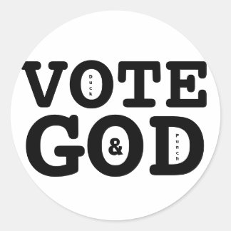 VOTE GOD CLASSIC ROUND STICKER
