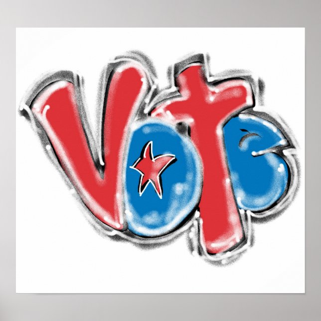 Vote Graffiti Illustration Poster (Front)