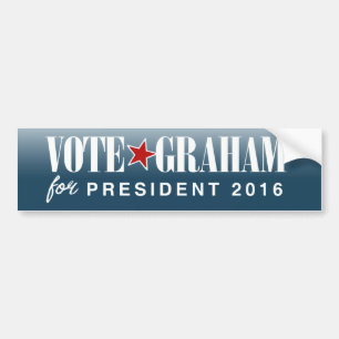 Vote Graham For President 2016 Blue Bumper -.png Bumper Sticker