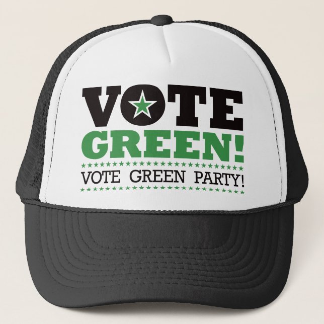 Vote Green! Vote Green Party! Trucker Hat (Front)