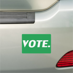 "vote" green white Car Magnet