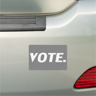 "vote" grey white Car Magnet