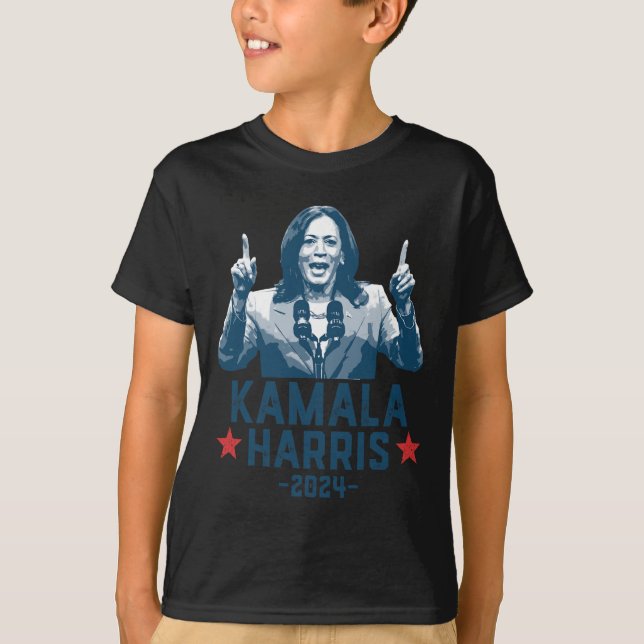 Vote Harris 2024 Flag Kamala Harris For President  T-Shirt (Front)