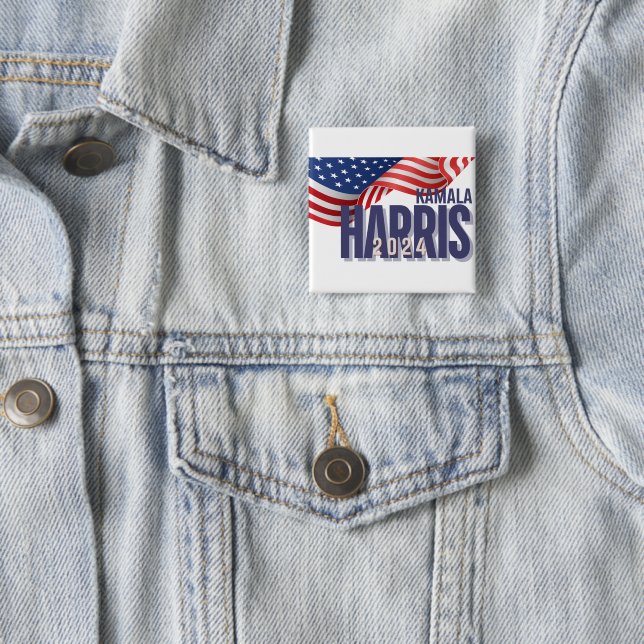 Vote Harris Election 2024 Button (In Situ)