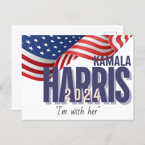 Vote Harris Election 2024 Customizable Postcard