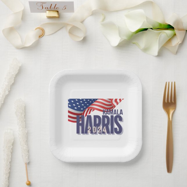 Vote Harris Election 2024  Paper Plates (Wedding)