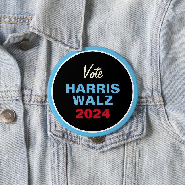 Vote HARRIS WALZ 2024 Campaign Button (In Situ)