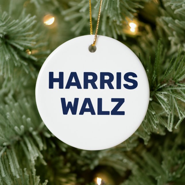 Vote Harris Walz 2024 Ceramic Ornament (Tree)