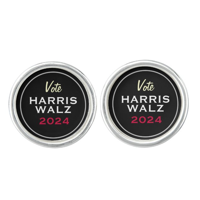 Vote Harris Walz 2024 Premium Cufflinks (Front)